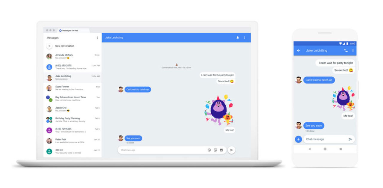 Nu flyttar Android Messages till webben