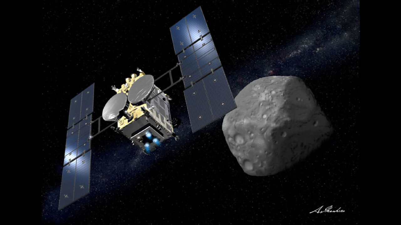 Hayabusa2 skickar hem bild på asteroiden Ryugu