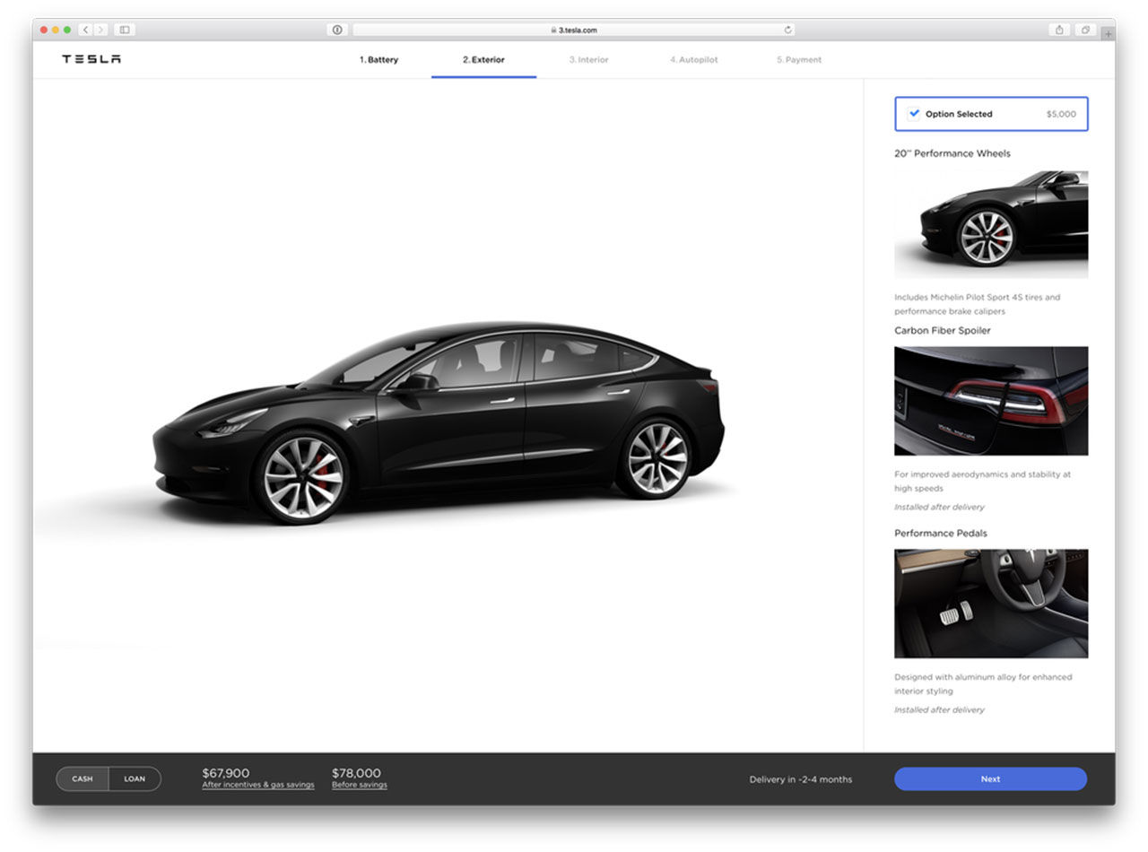 Tesla uppdaterar sin hemsida kring Model 3