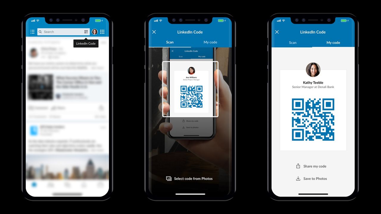 LinkedIn börjar med QR-kod