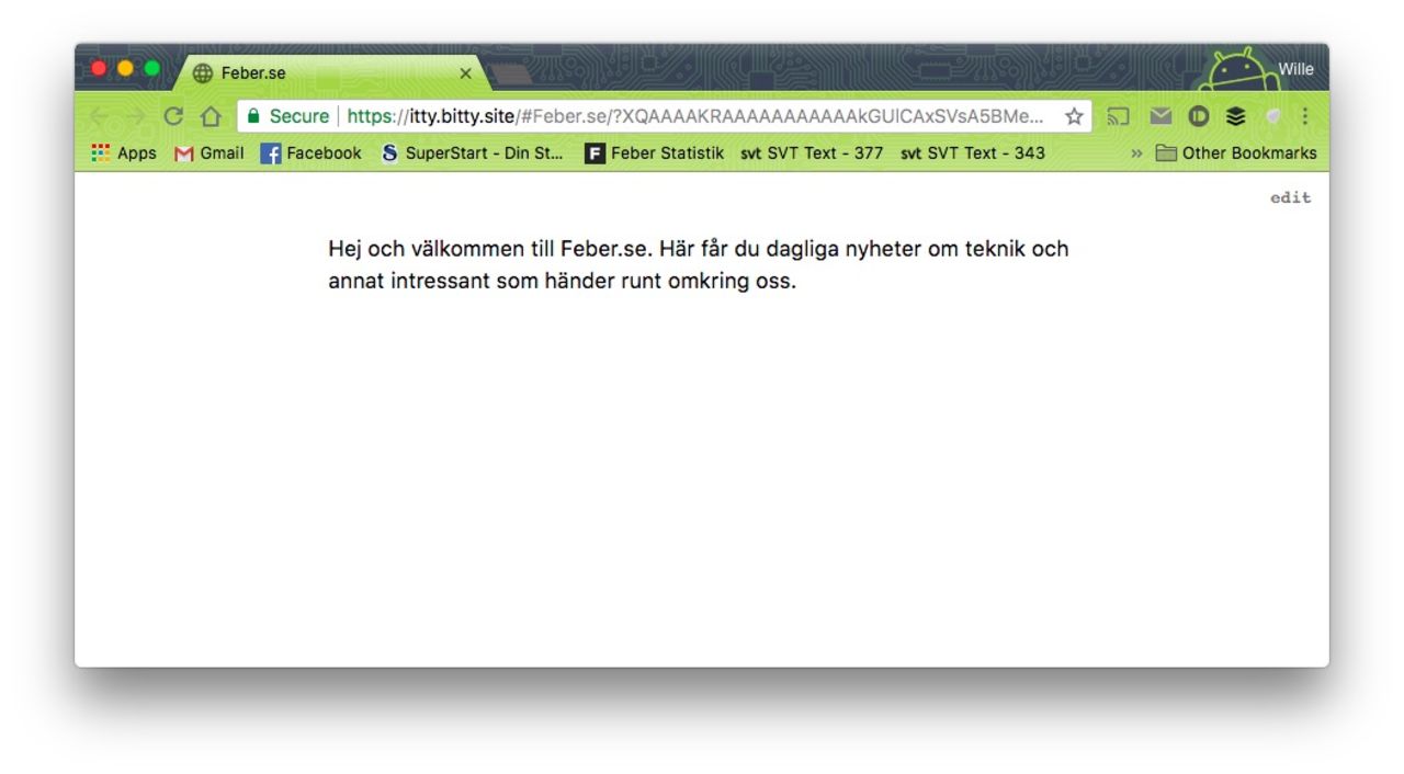 Nu kan man skapa en webbsajt som lagras i en URL