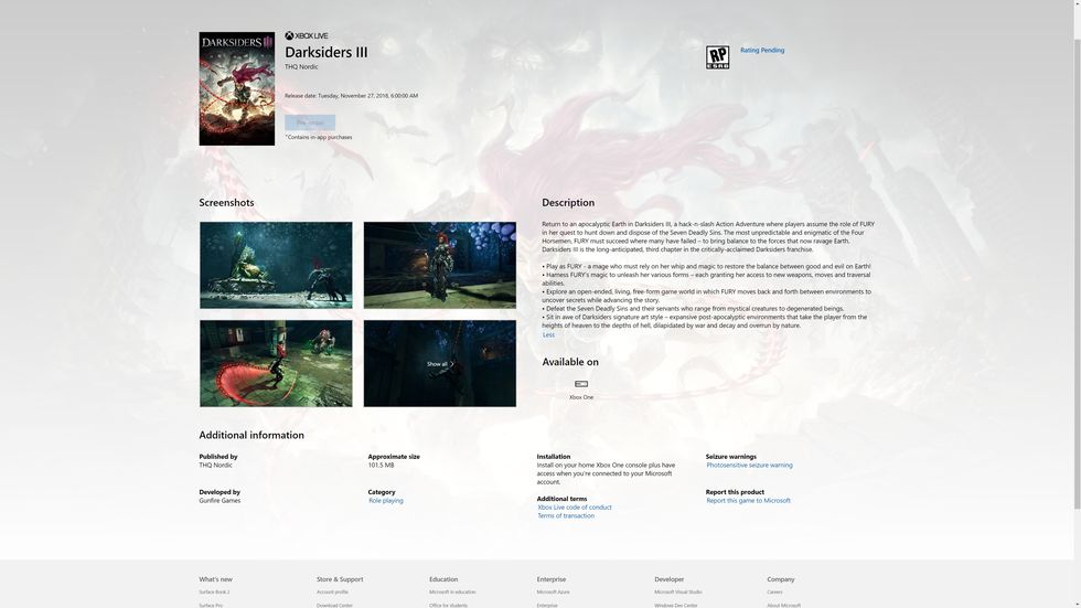 Darksiders 3 ryktas släppas i november