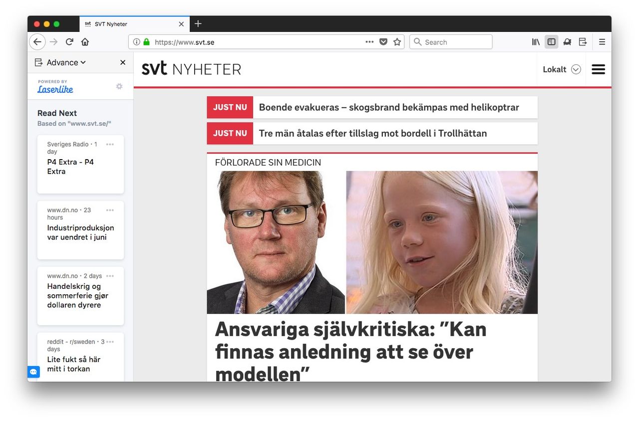Firefox börjar rekommendera relaterat material