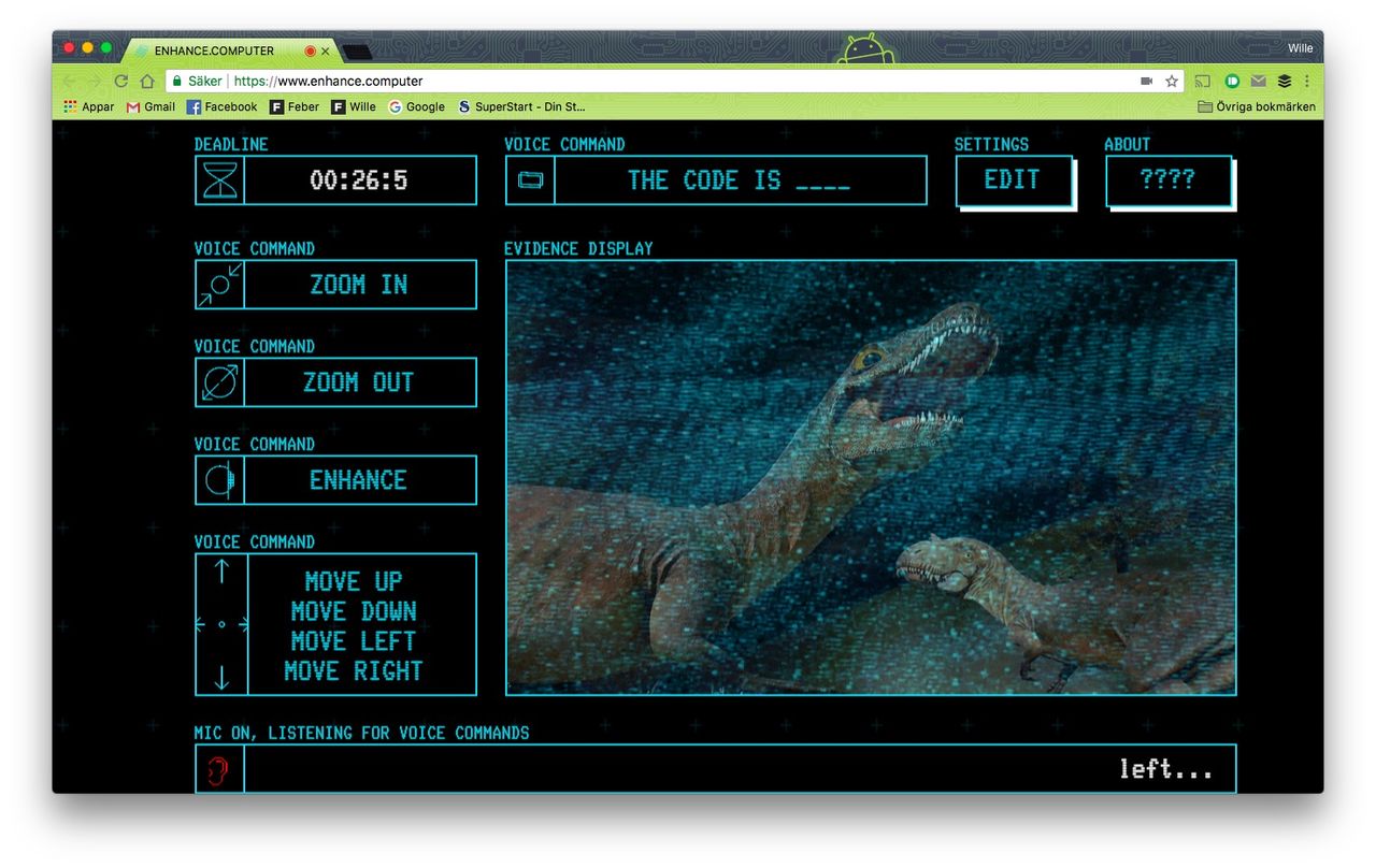 Lek detektiv med rösten i webbläsarspel