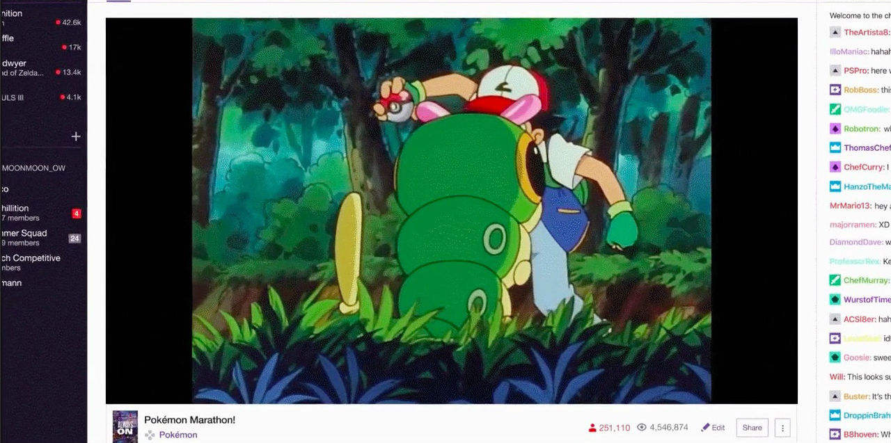 Twitch ska streama Pokémon-marathon