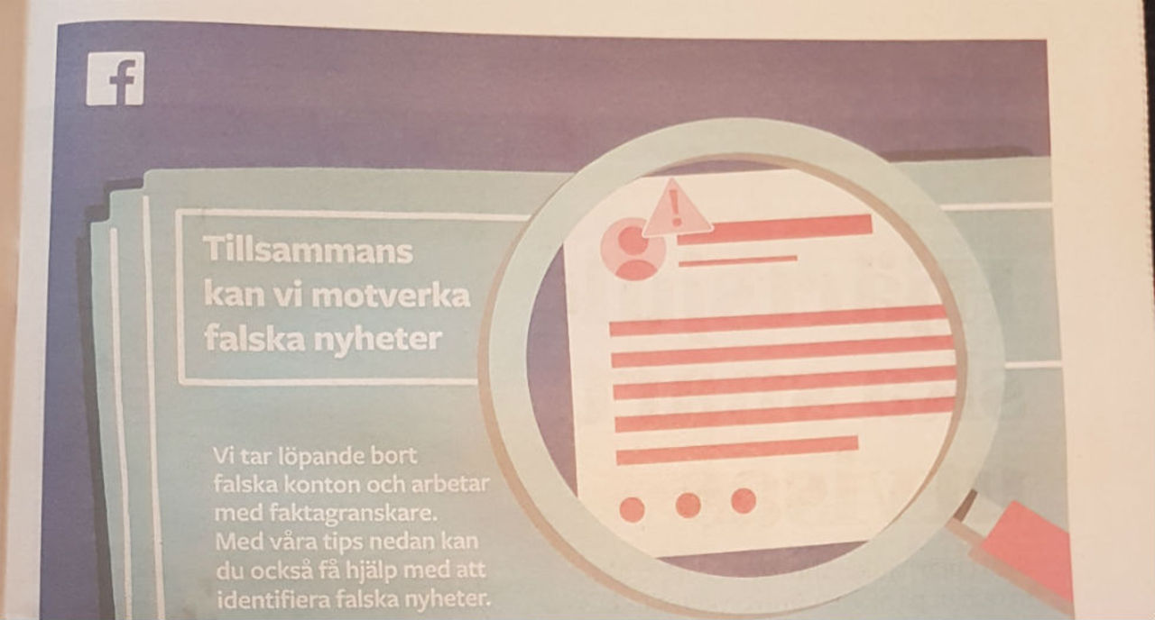 Facebook kör helsidesannonser inför svenska valet