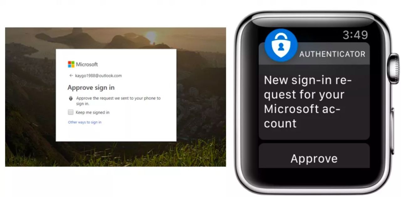 Logga in på ditt Microsoft-konto med en Apple Watch