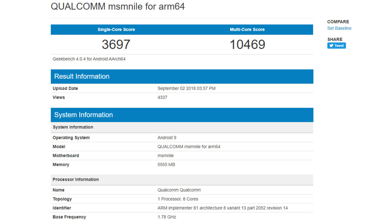 Snapdragon 855 dyker upp på Geekbench