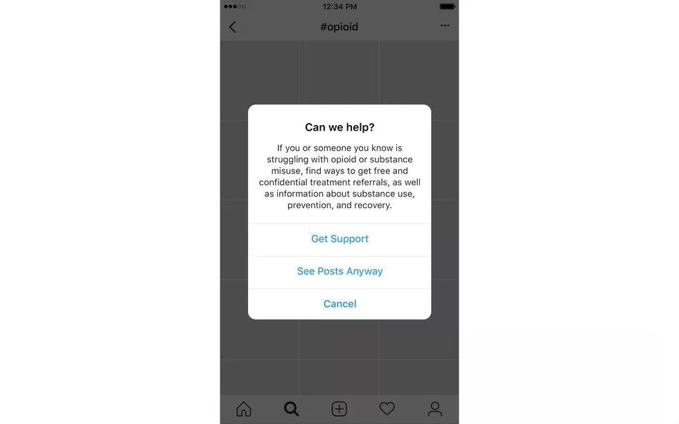 Instagram vill hjälpa missbrukare