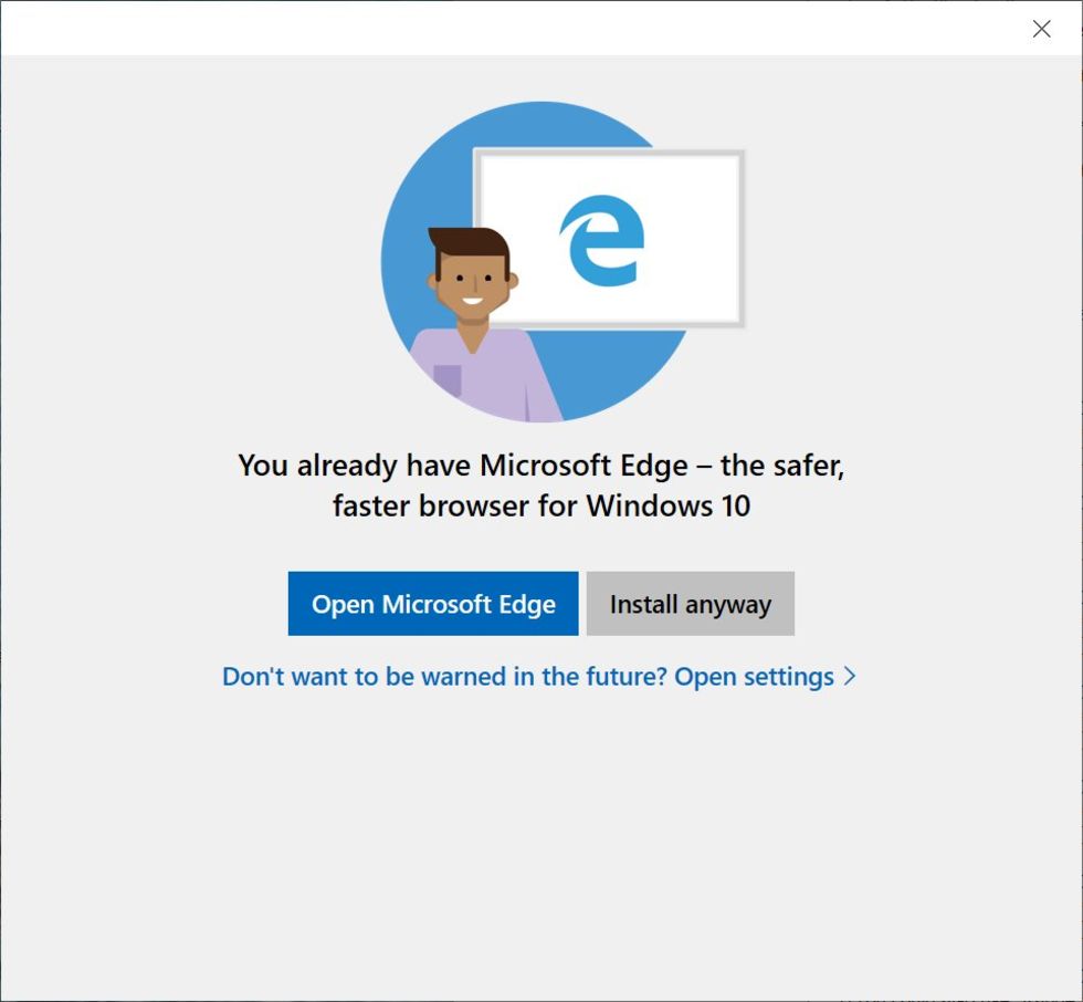 Microsoft vill verkligen att man kör Edge på Windows 10