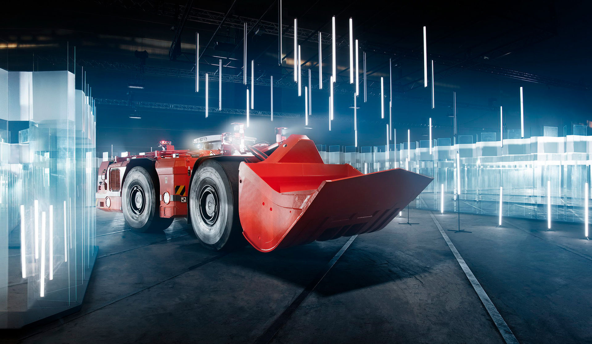 Sandviks självkörande lastare försöker att inte krossa glas