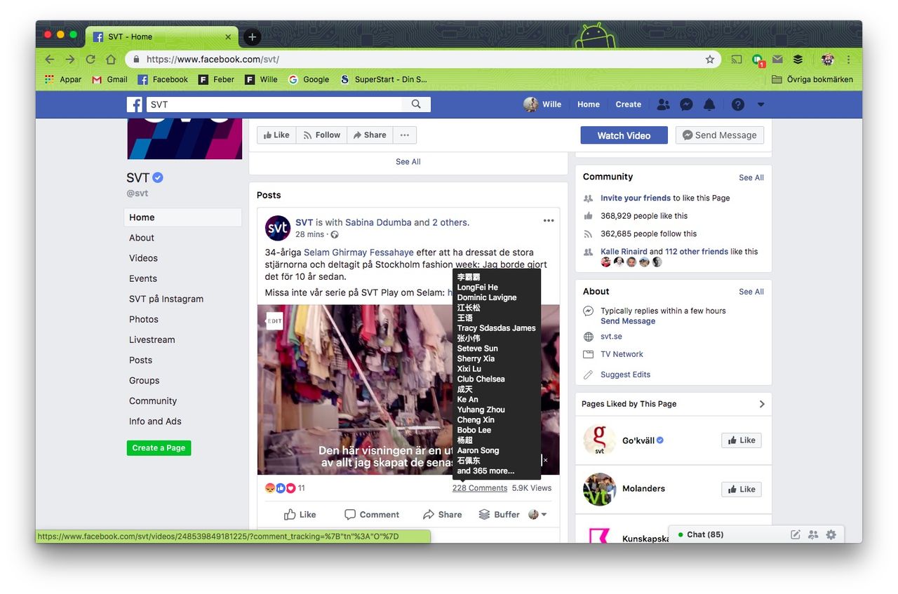 Kinesisk trollarmé attackerar SVT på Facebook