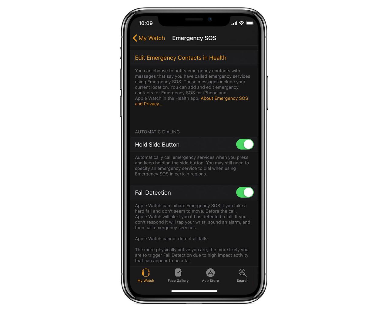 Fallfunktionen i Apple Watch 4 behövs sättas på manuellt