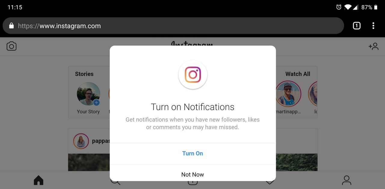 Instagram får aviseringsstöd i webbläsaren