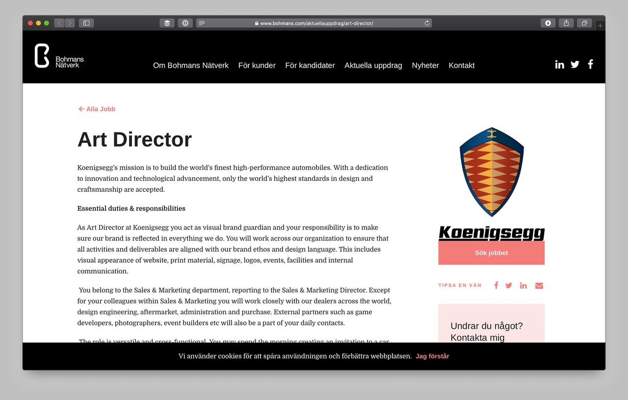 Vill du jobba som AD hos Koenigsegg?