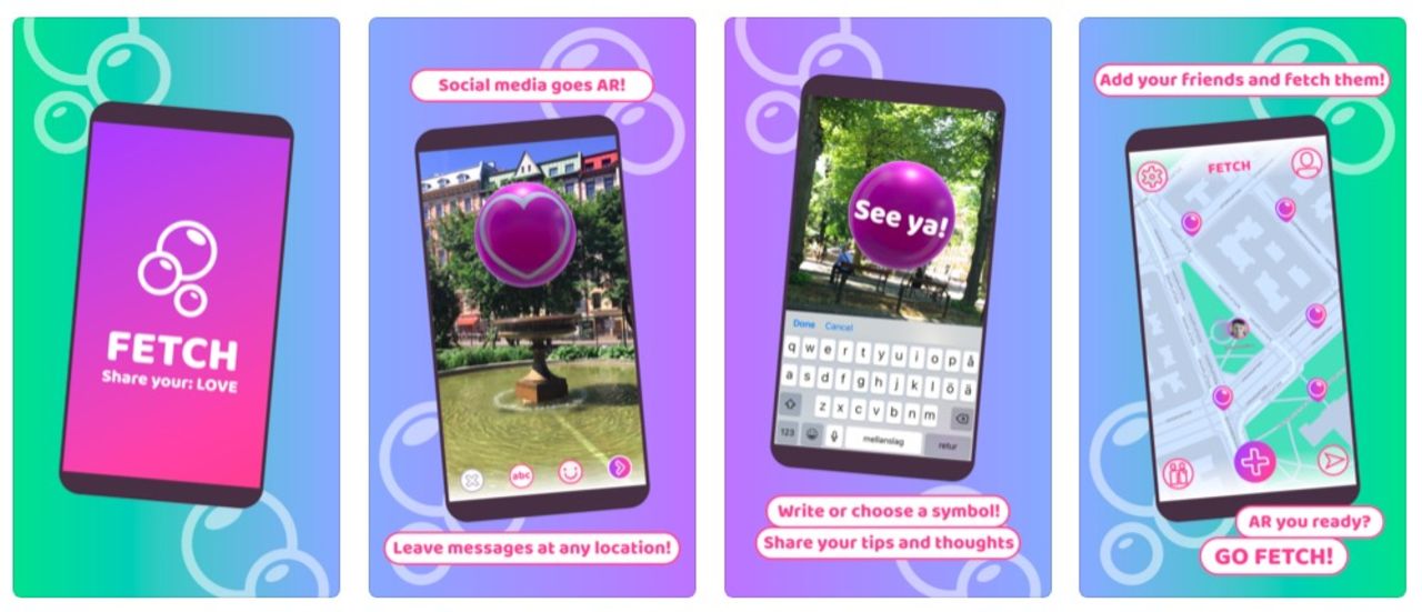 Lämna meddelanden i din omgivning med AR Fetch