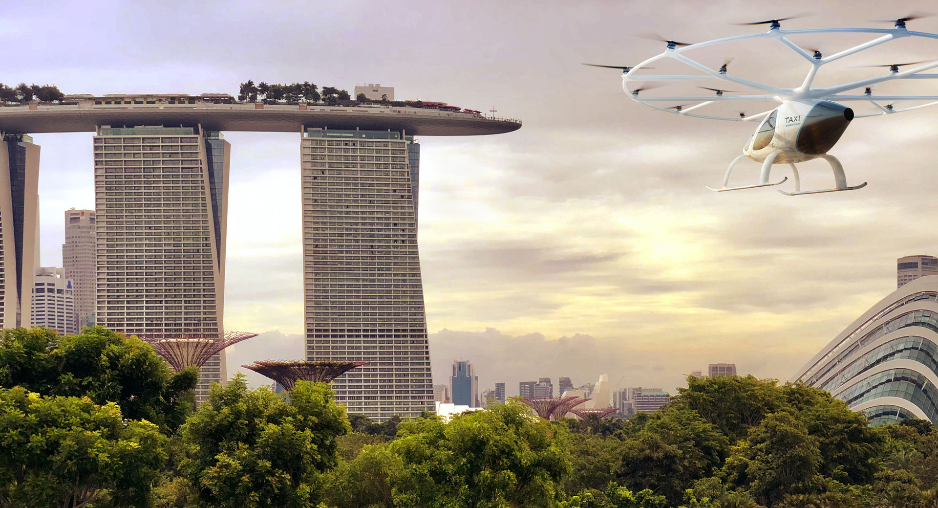 Volocopter ska testa autonom flygtaxi Singapore