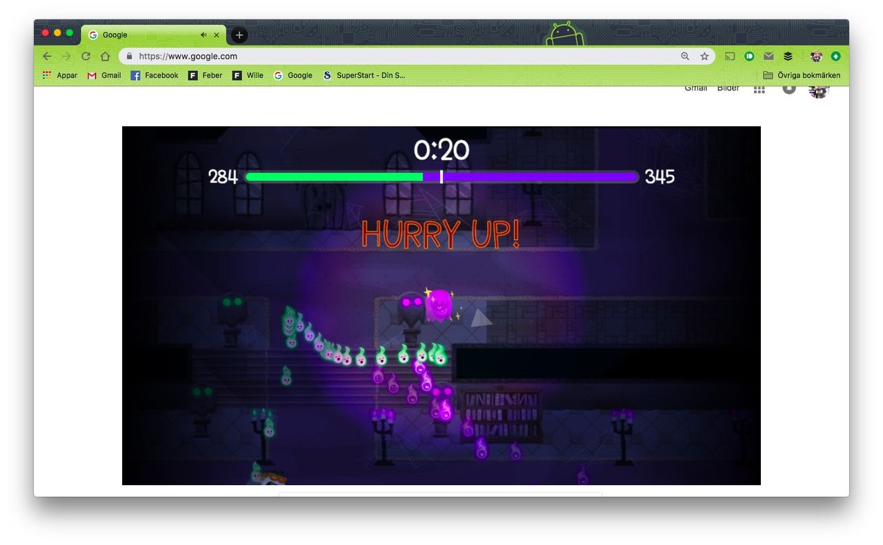 Googles Halloween-doodle är ett multiplayer-spel
