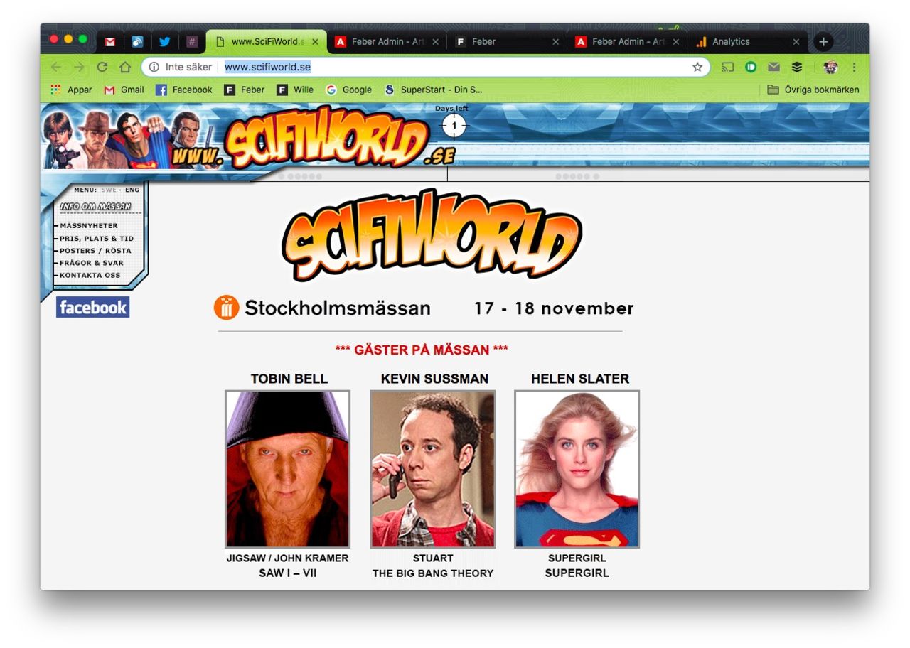 SciFiWorld i Stockholm till helgen