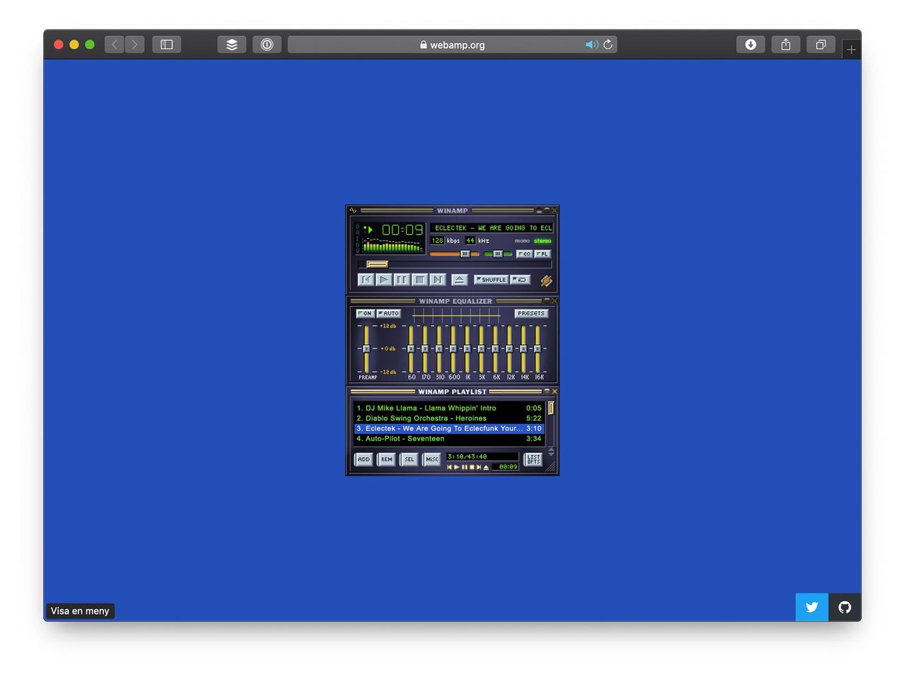 Njut av lite Winamp i webbläsaren