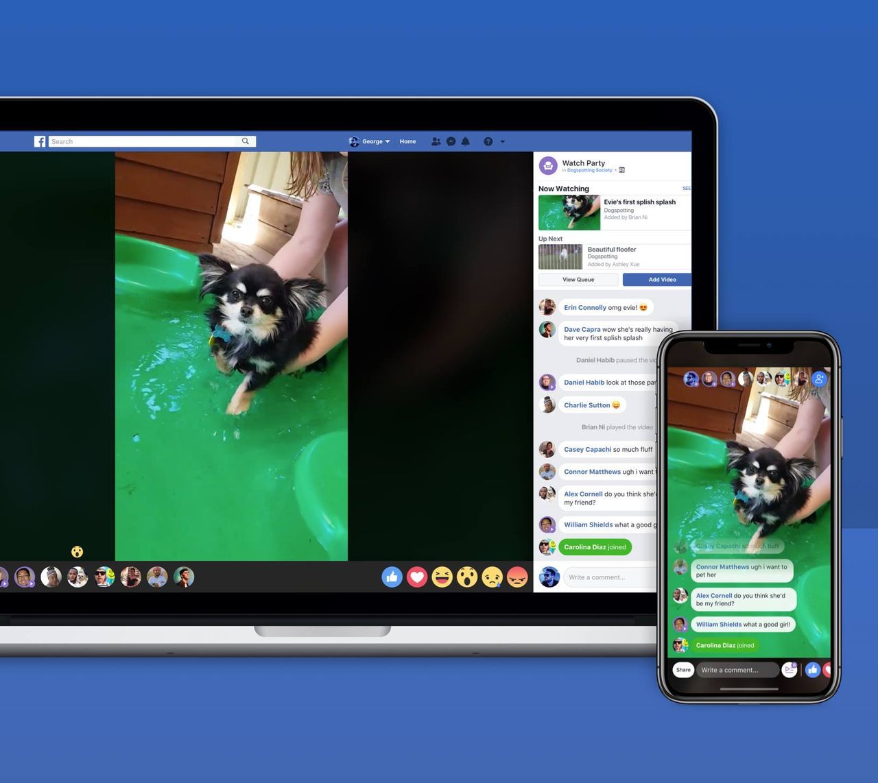 Titta på video tillsammans i Facebook Messenger