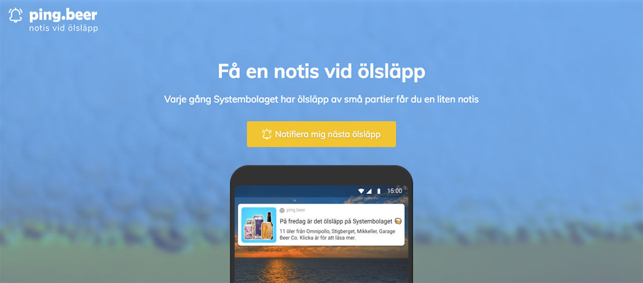 Få en pushnotis när öl släpps på Systembolaget
