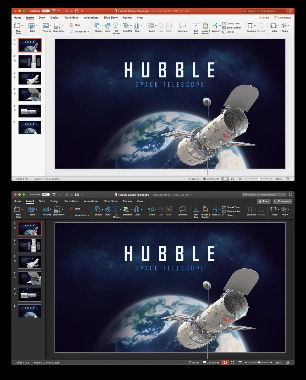 Office för Mac får mörkt läge