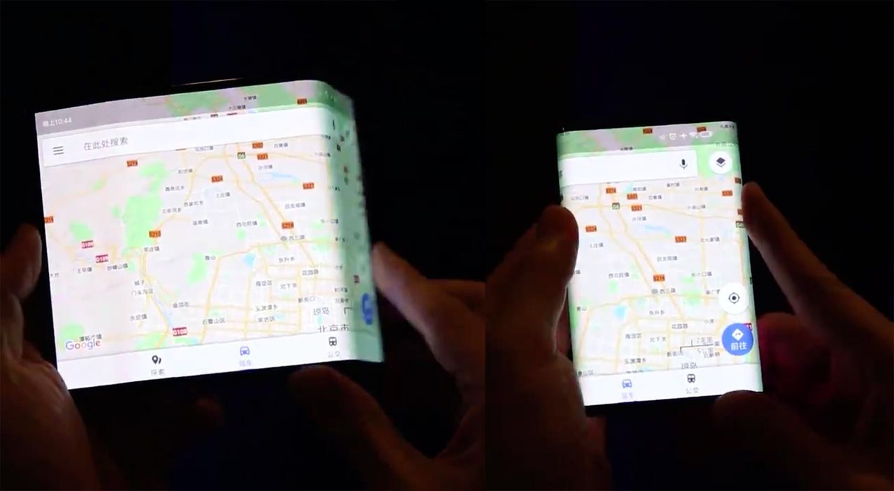Video på telefon med tredelad skärm dyker upp