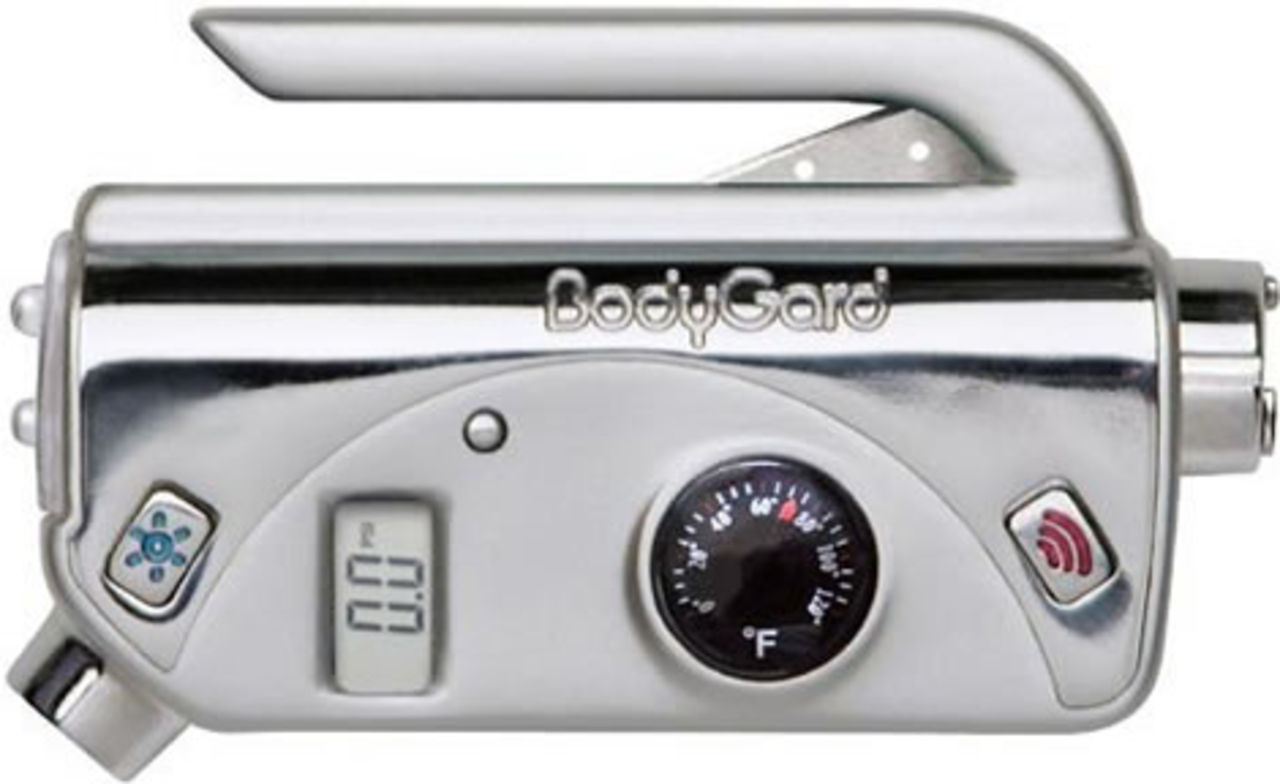 Nyckelring med massa säkerhetsfunktioner