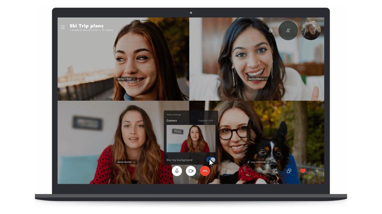 Blurra bakgrunden när du kör Skype-samtal