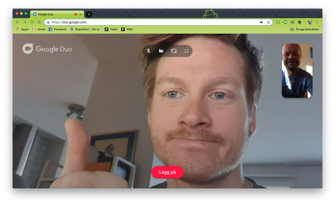 Google Duo nu tillgängligt i webbläsaren