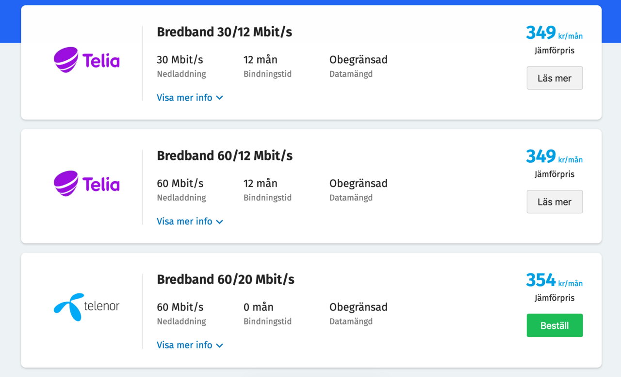 Hitta bästa bredbandet med Bredbandsval.se. Har du rätt uppkoppling i