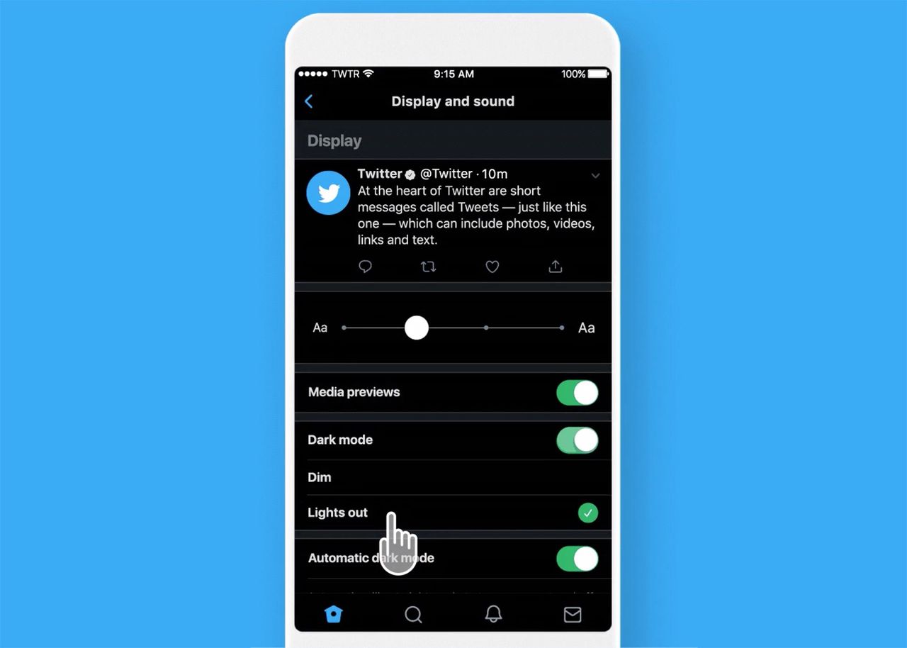 Twitter släpper jättemörkt läge