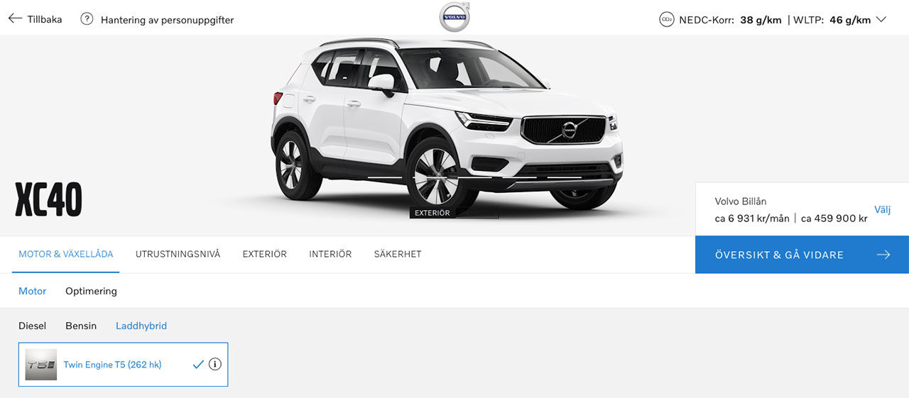Här är priset för laddhybrid-versionen av Volvo XC40