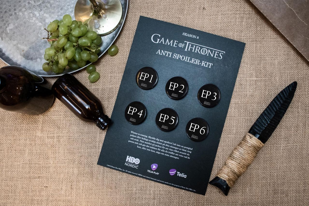 Telia gör anti-spoiler-kit till Game of Thrones
