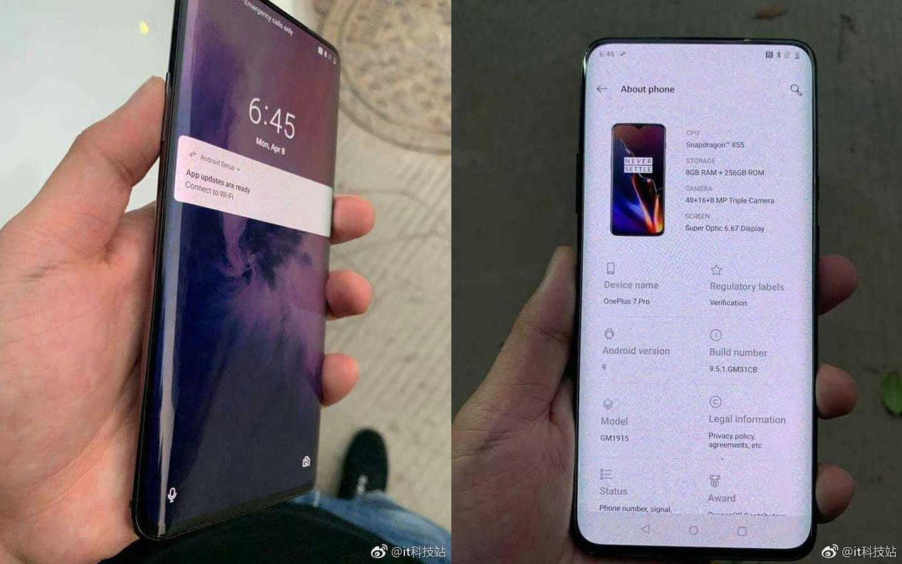 Bildläcka visar OnePlus 7 Pro