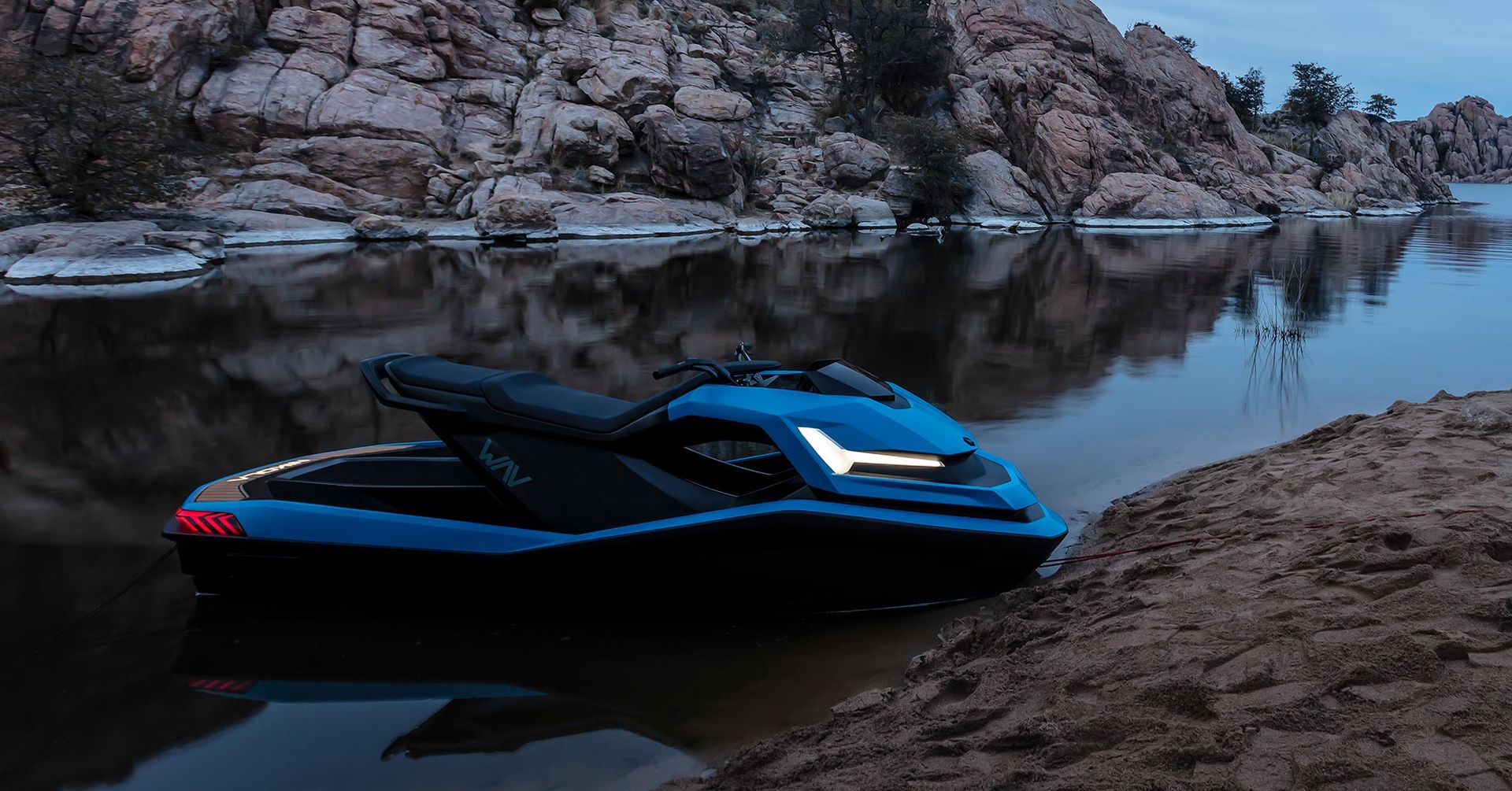 Nikola visar eldriven jetski med 4K-skärm