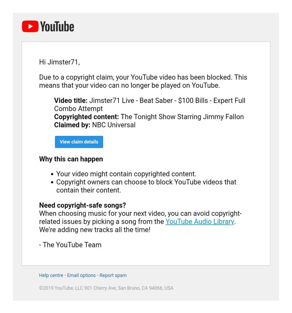 TV-program blockerade uppladdning av klipp till YouTube