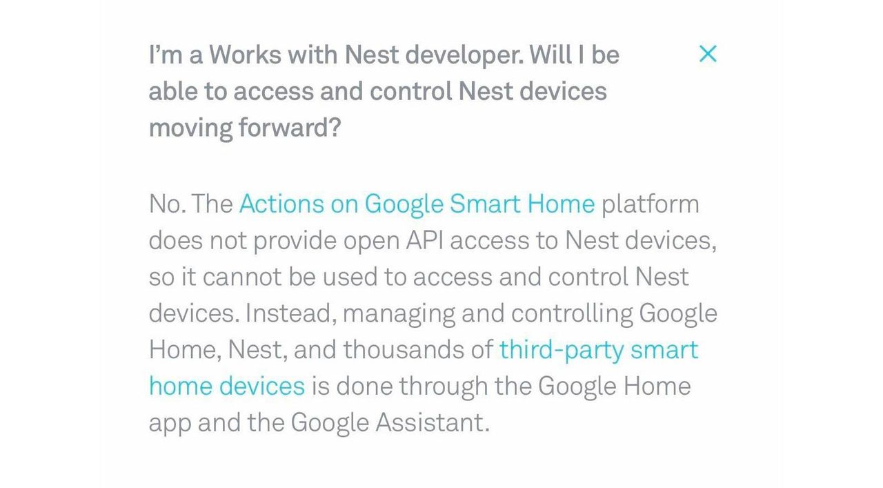 Google blockar andra från Nest