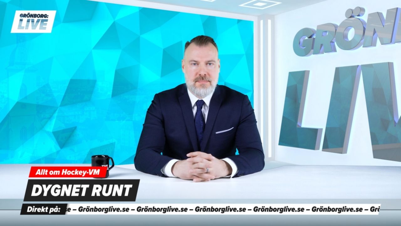 Virtuellt nyhetsankare kommenterar ishockey-VM