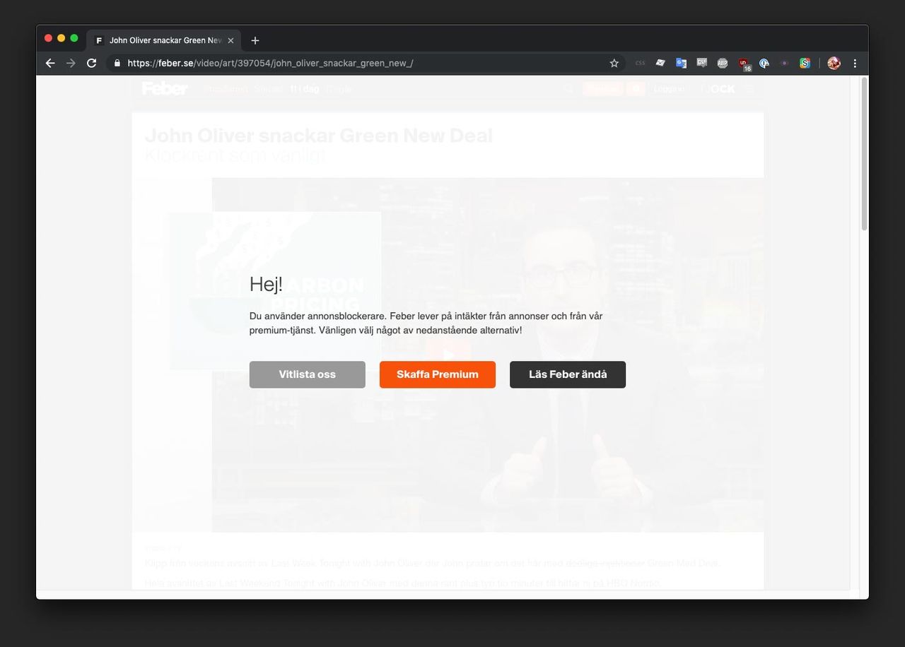 Nu bråkar vi lite med adblockers