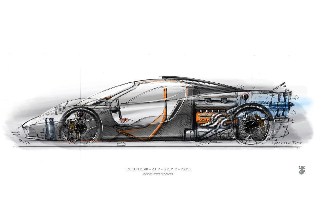 Gordon Murray visar teaser på kommande superbilen