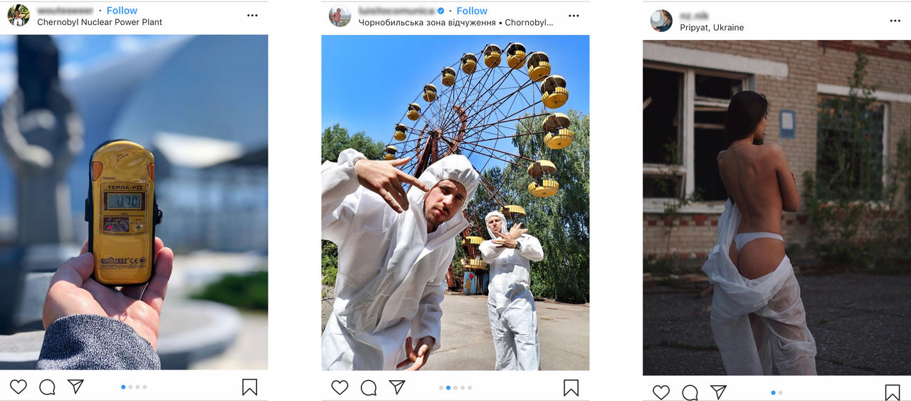 Sluta ta pinsamma bilder vid Tjernobyl