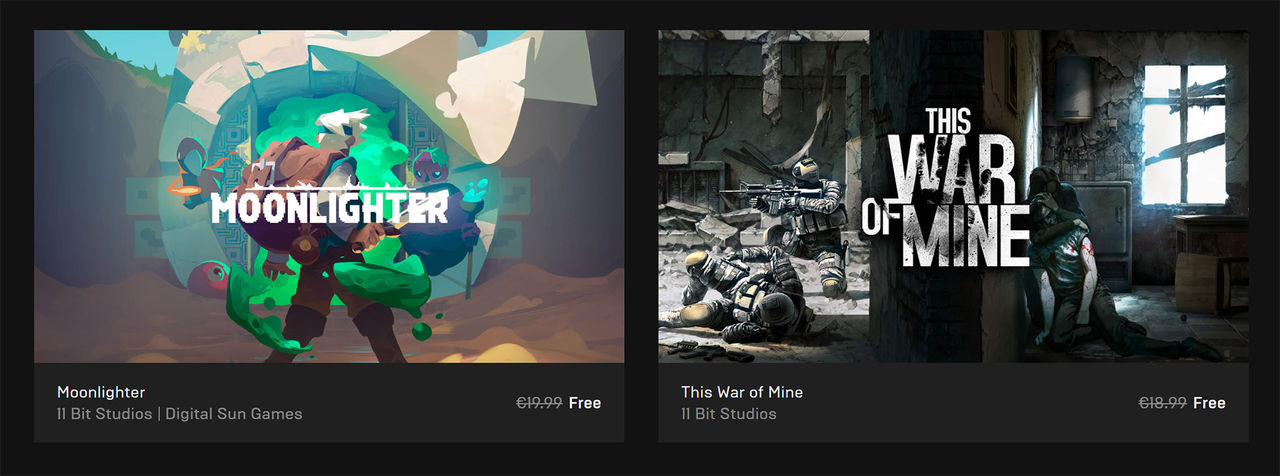 Moonlighter och This War of Mine gratis på Epic Games Store