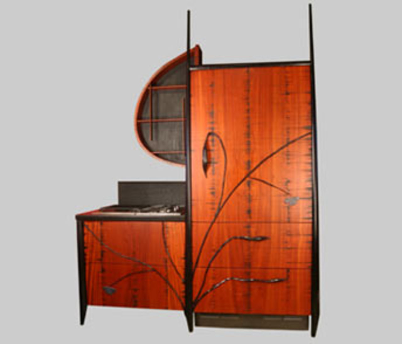 Kylskåp och spis i trä