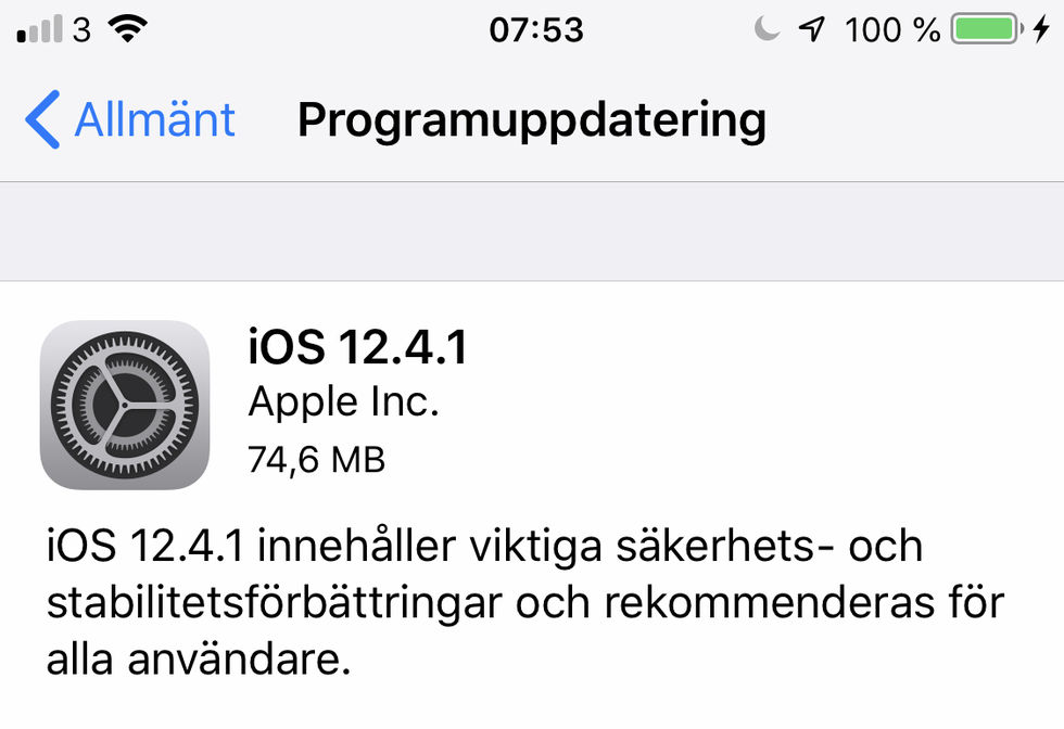 Apple fixar bugg i iOS 12.4
