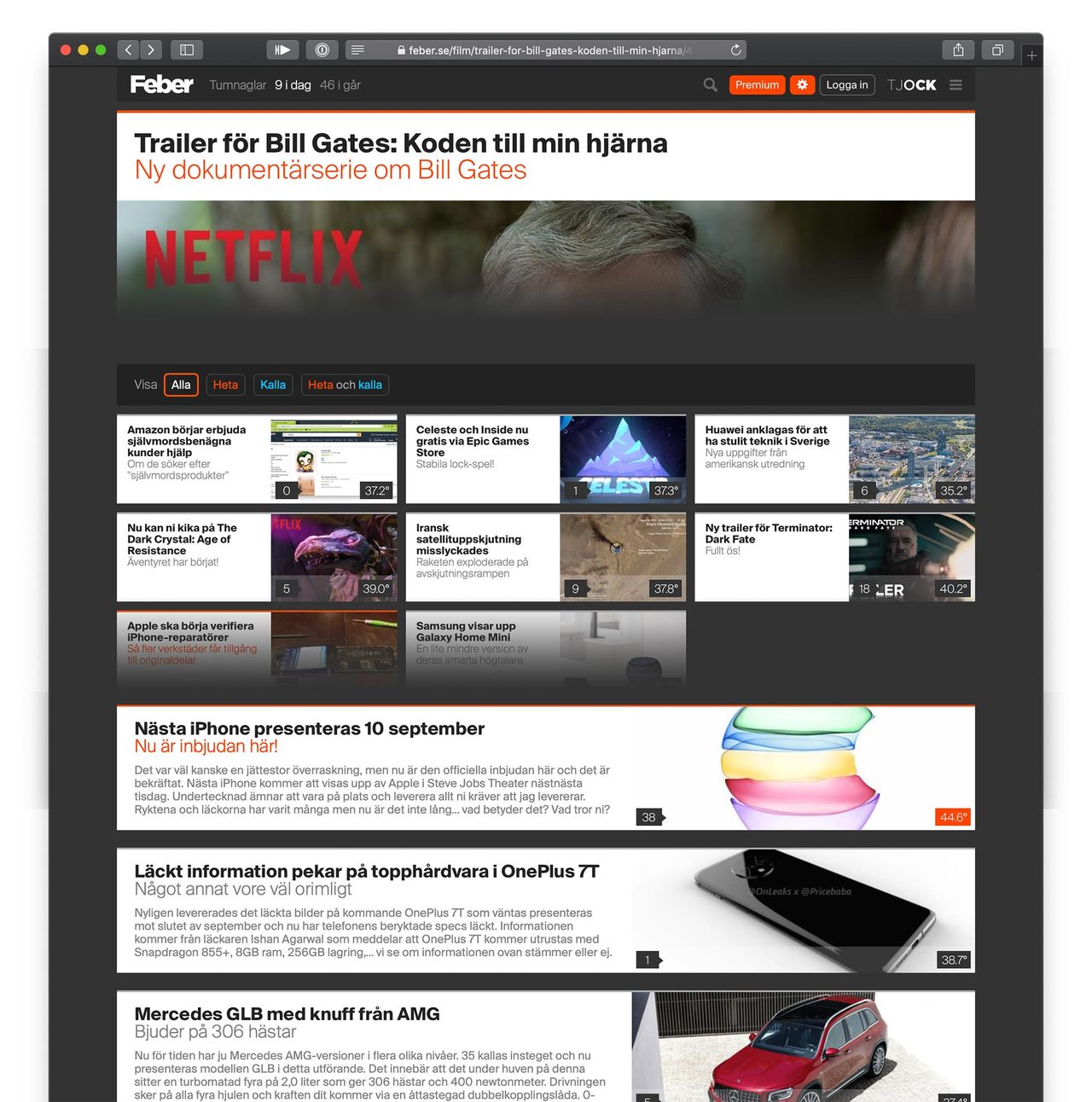 Vi har gjort om några sidor här på Feber