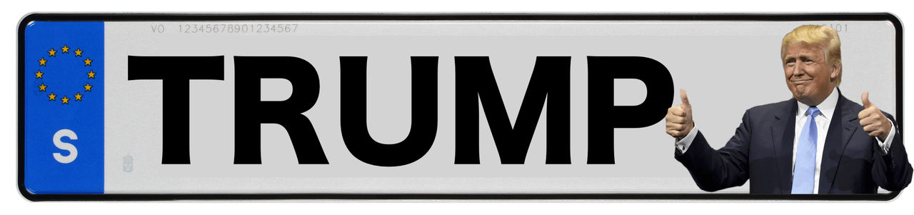 Snubbe fick inte ha TRUMP på bilen