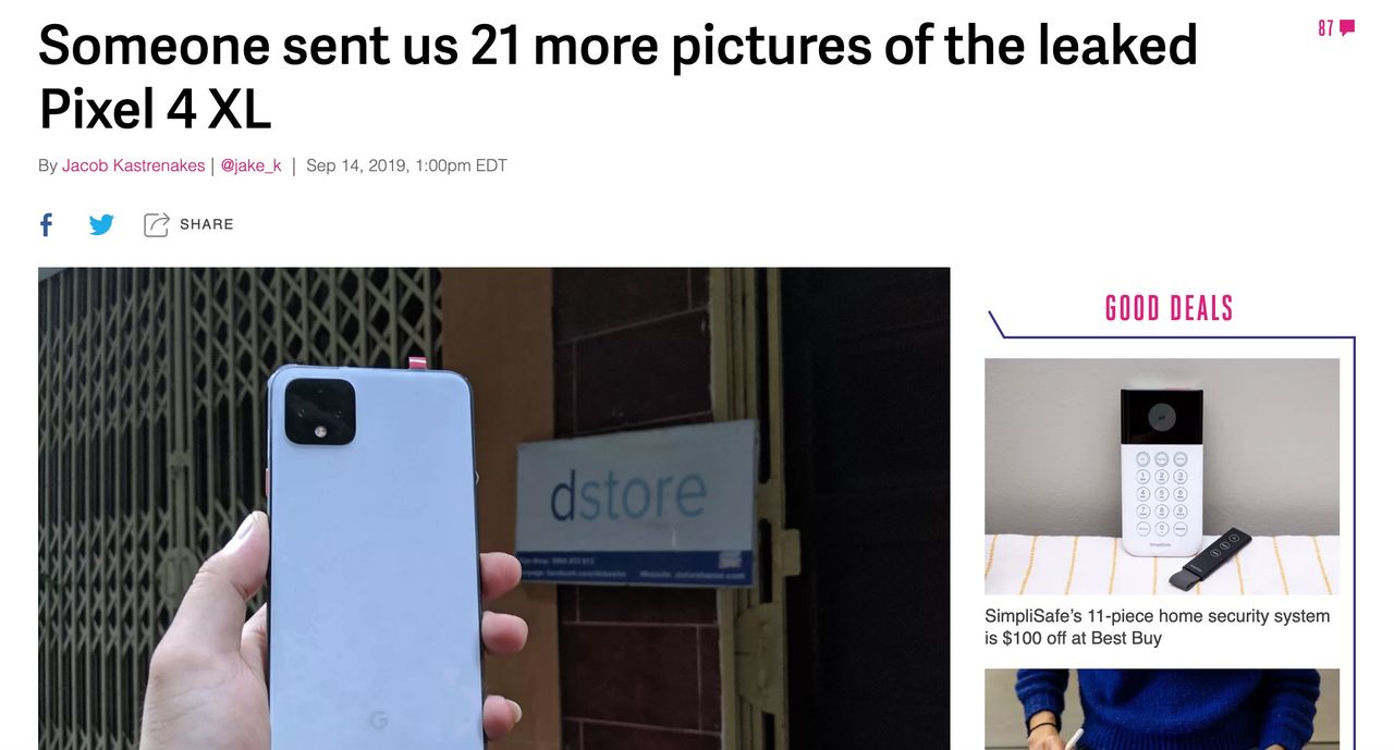 The Verge fick bilder på Pixel 4 XL