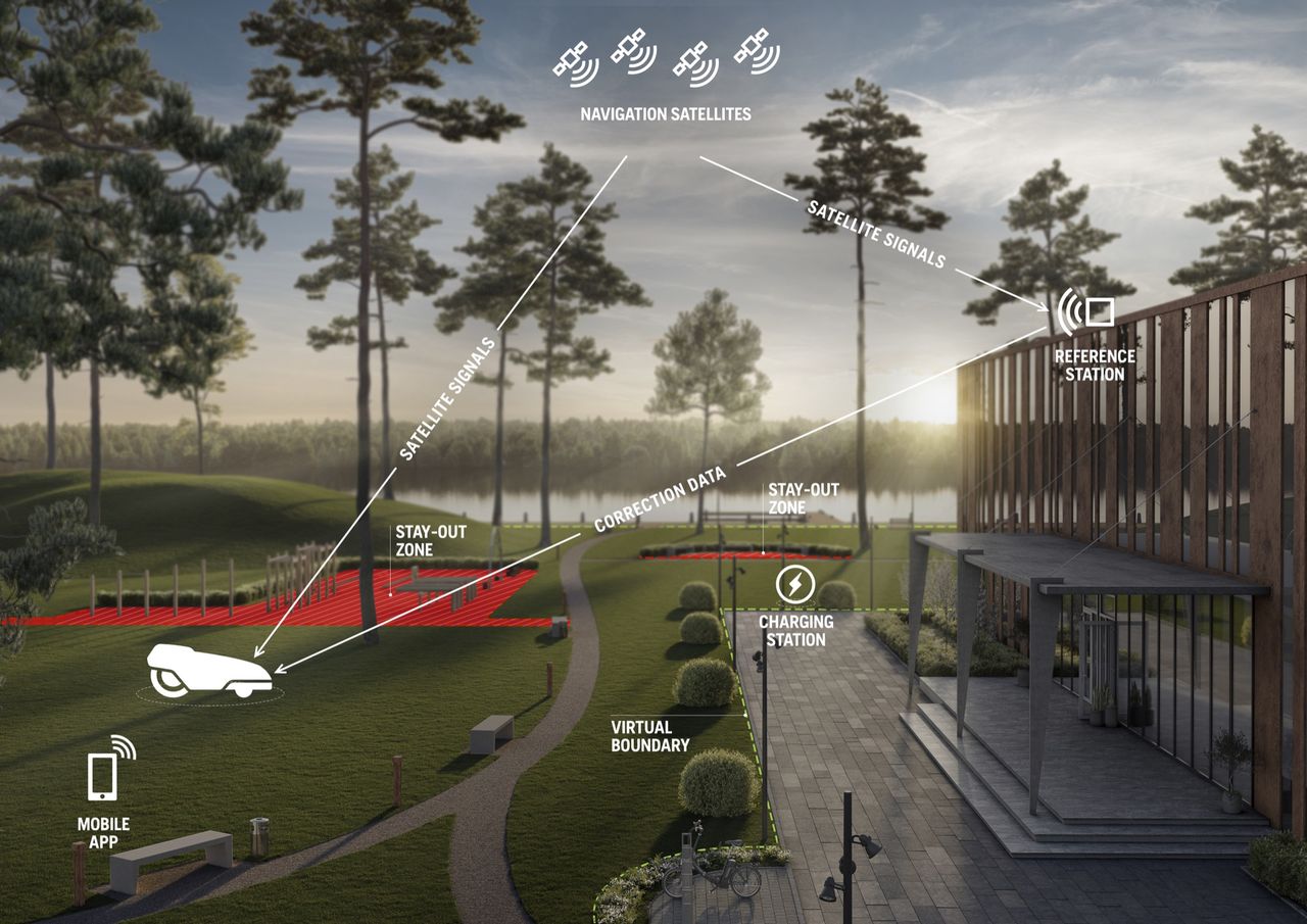 Nu börjar satelliter hålla koll på Husqvarnas gräsklippare